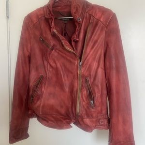 Vintage red leather jacket